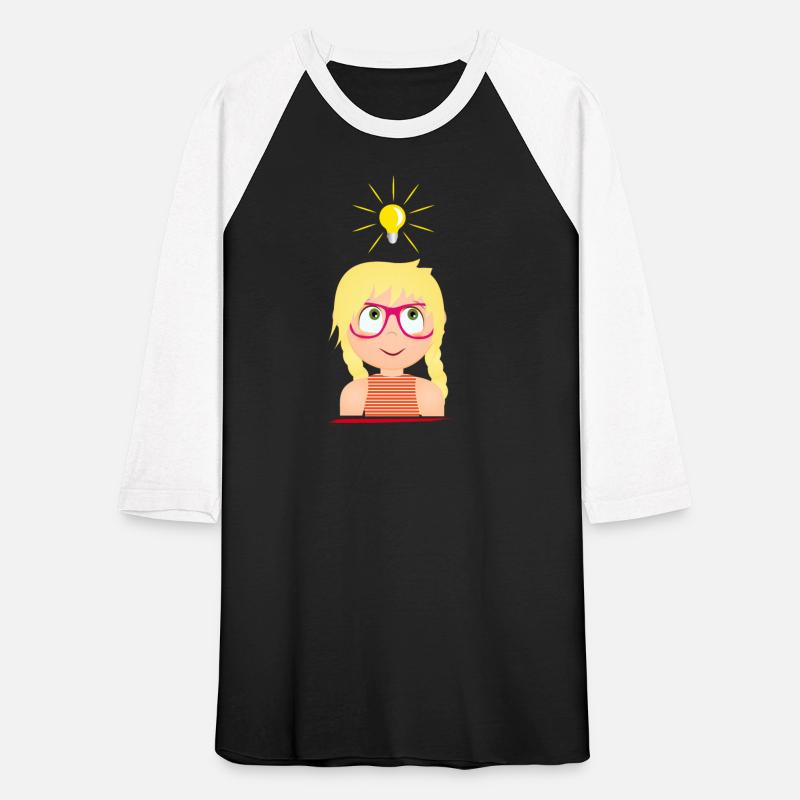 Girl with glasses and a glowing light bulb