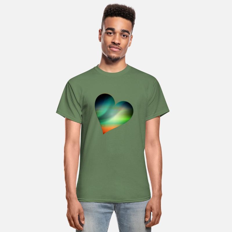 glowing northern lights heart in the firmament