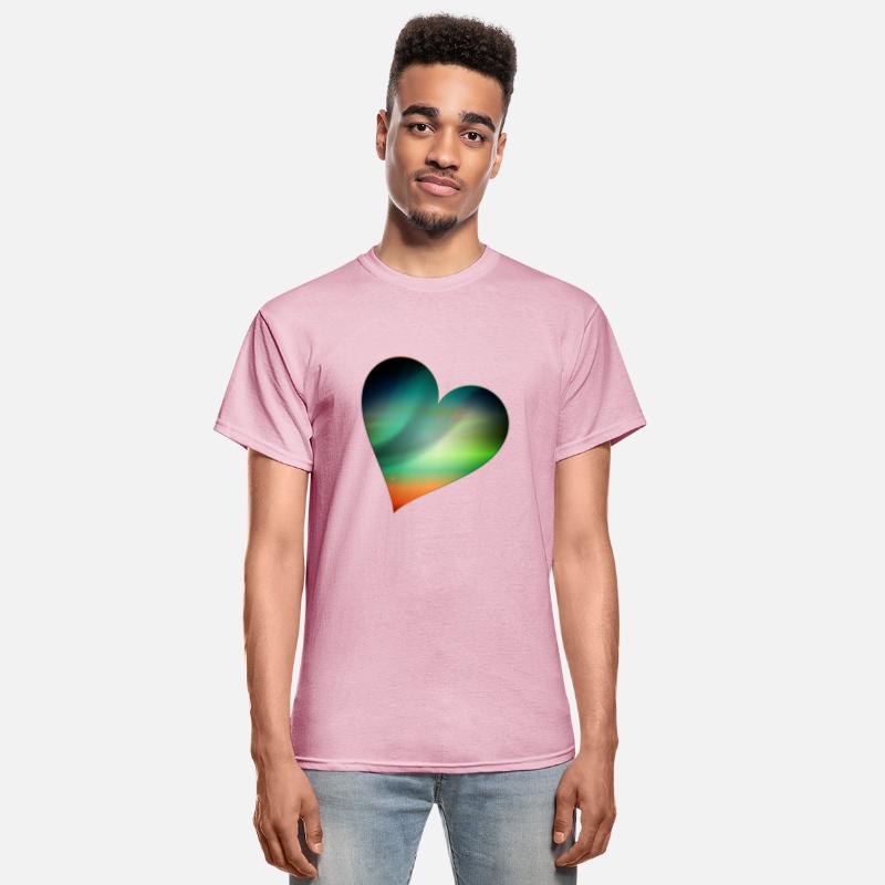 glowing northern lights heart in the firmament