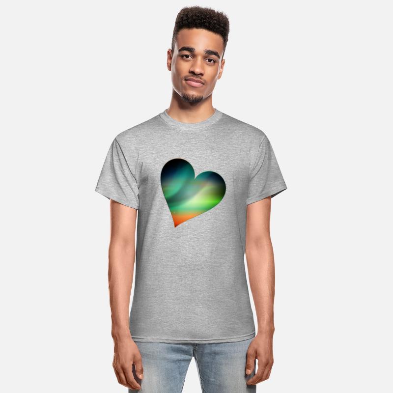 glowing northern lights heart in the firmament