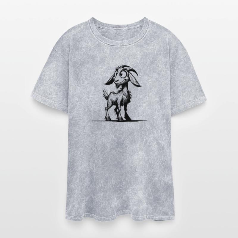 Goat Big Eyes Grinning Billy Goat Sketch