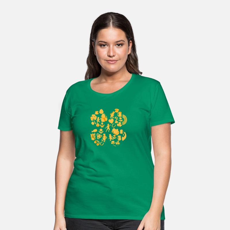 Gold 4-Leaf Clover Collage graphic Design
