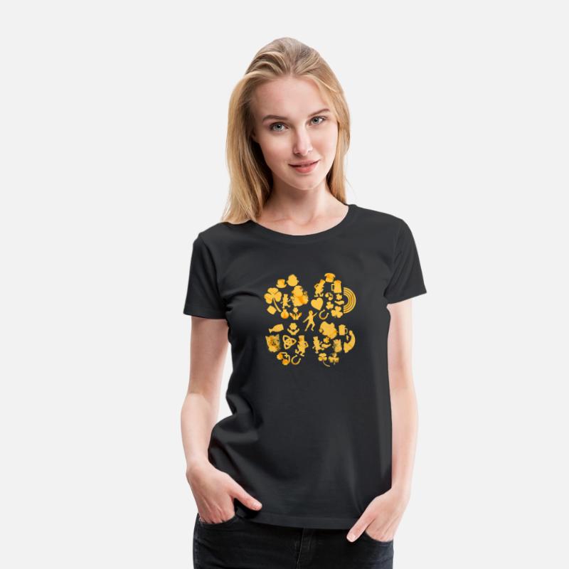 Gold 4-Leaf Clover Collage graphic Design