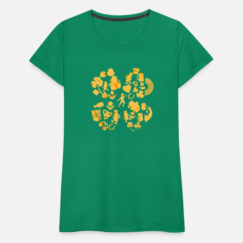 Gold 4-Leaf Clover Collage graphic Design