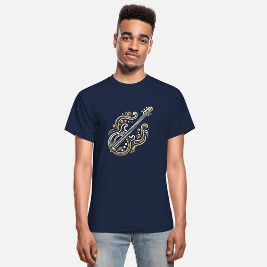 Golden Art Deco Bass Guitar