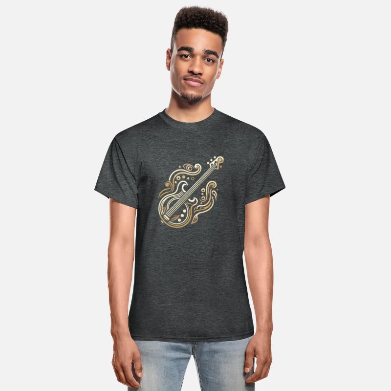 Golden Art Deco Bass Guitar