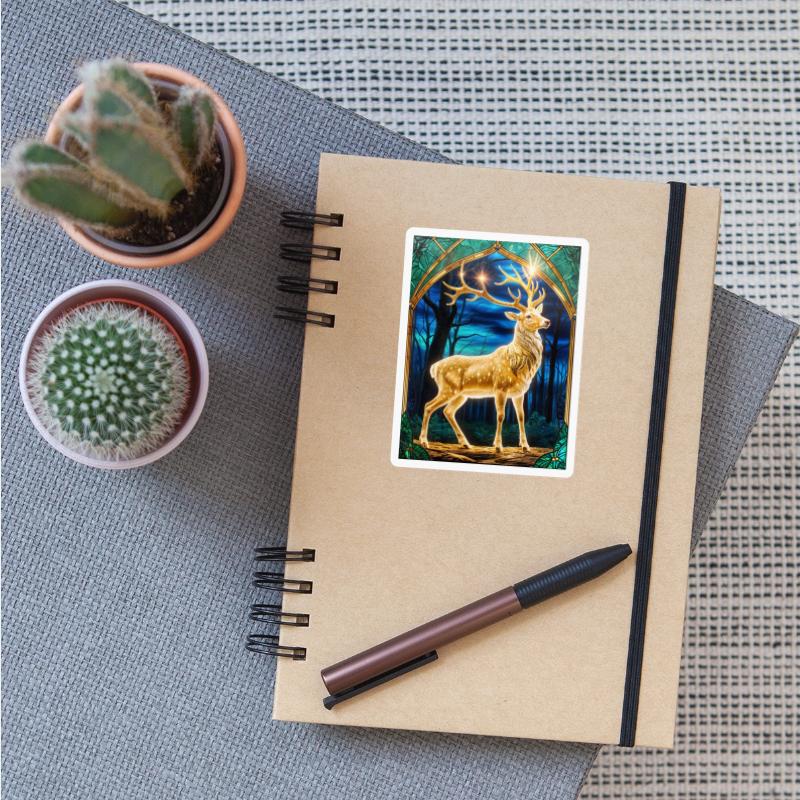 Golden Stag in Forest