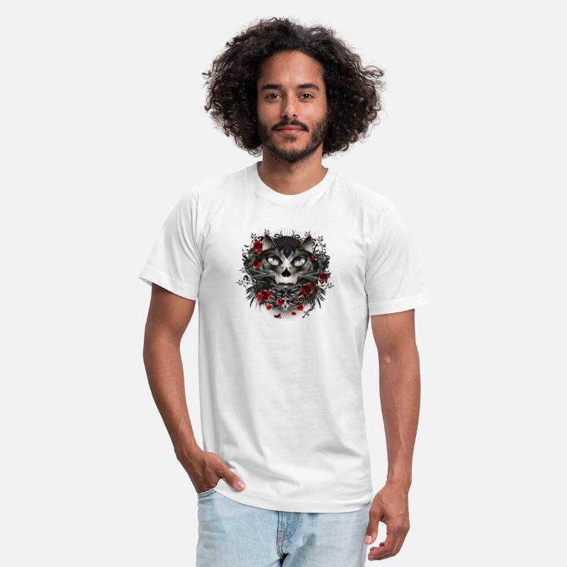 mysterious cat in the dark rose garden