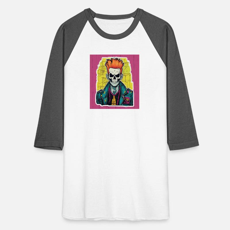 "Neon Punk Skull Art"