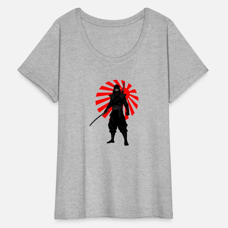 Ninja Battle Pose with Red War Flag