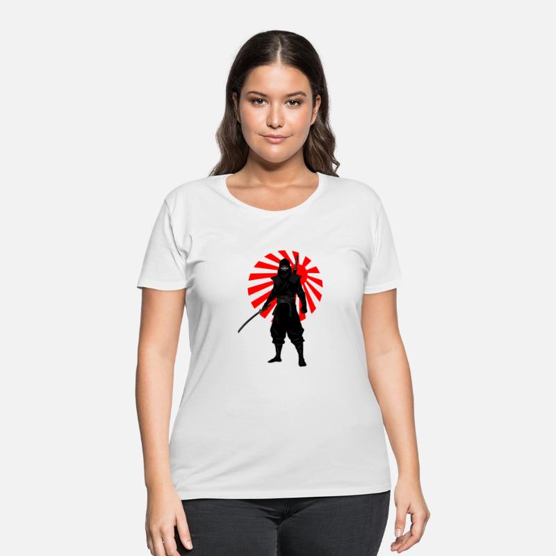 Ninja Battle Pose with Red War Flag