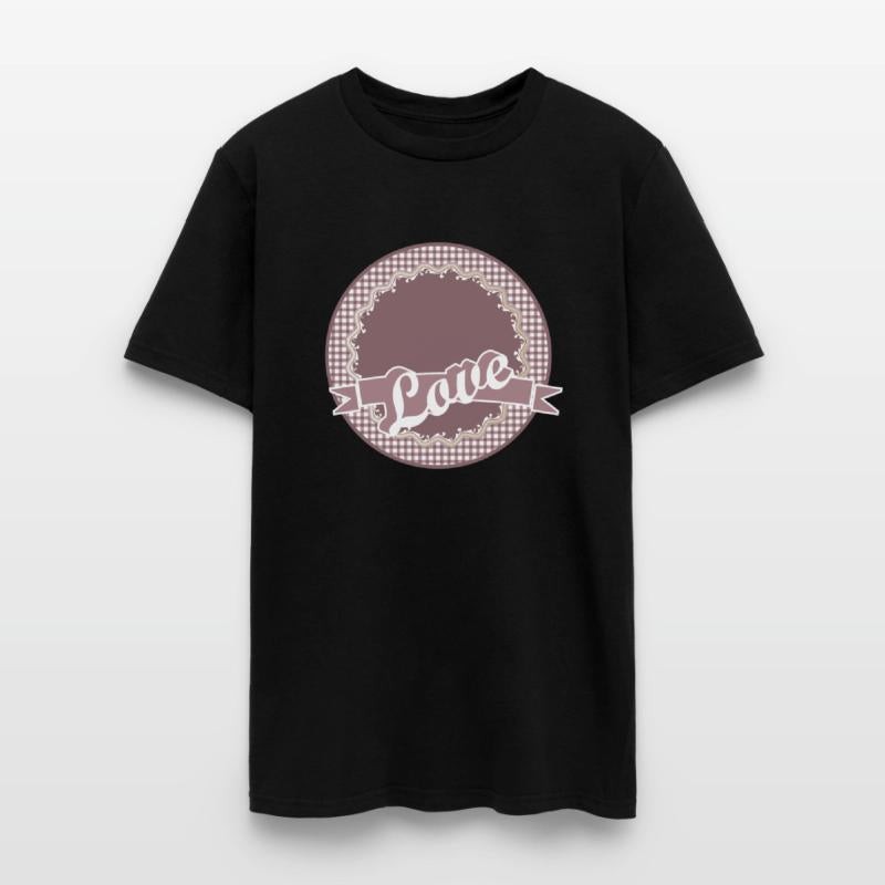 nostalgic label in old pink with lots of love