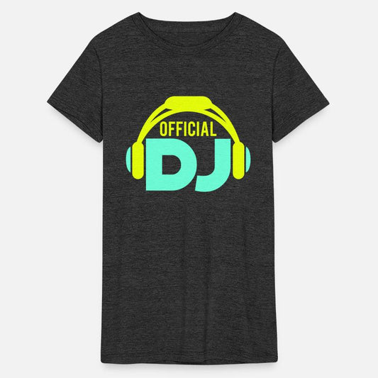 Official DJ headphones music party text lettering
