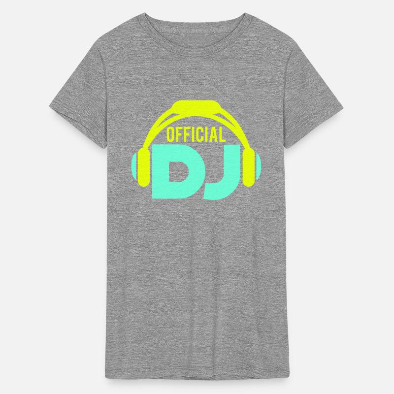 Official DJ headphones music party text lettering