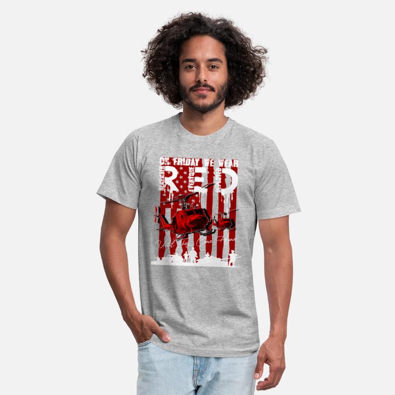 On Friday We Wear Red American Flag Military Suppo