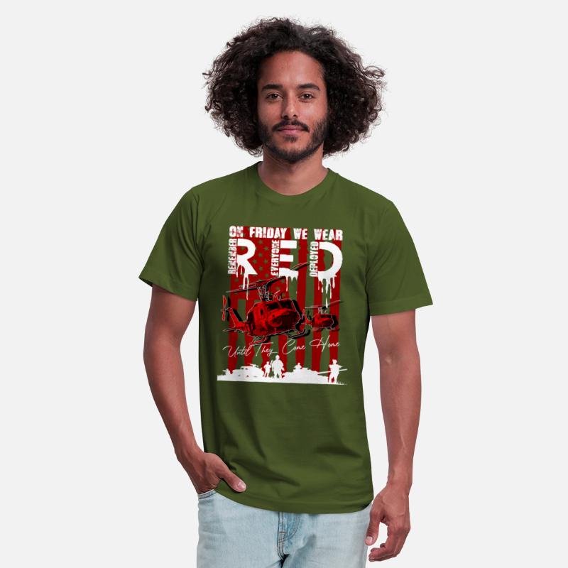 On Friday We Wear Red American Flag Military Suppo