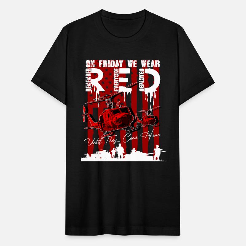 On Friday We Wear Red American Flag Military Suppo