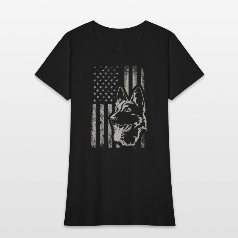 Patriotic German Shepherd American Flag Dog