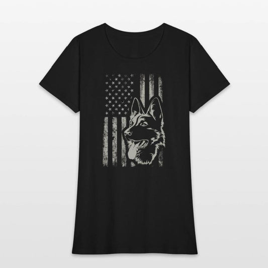 Patriotic German Shepherd American Flag Dog