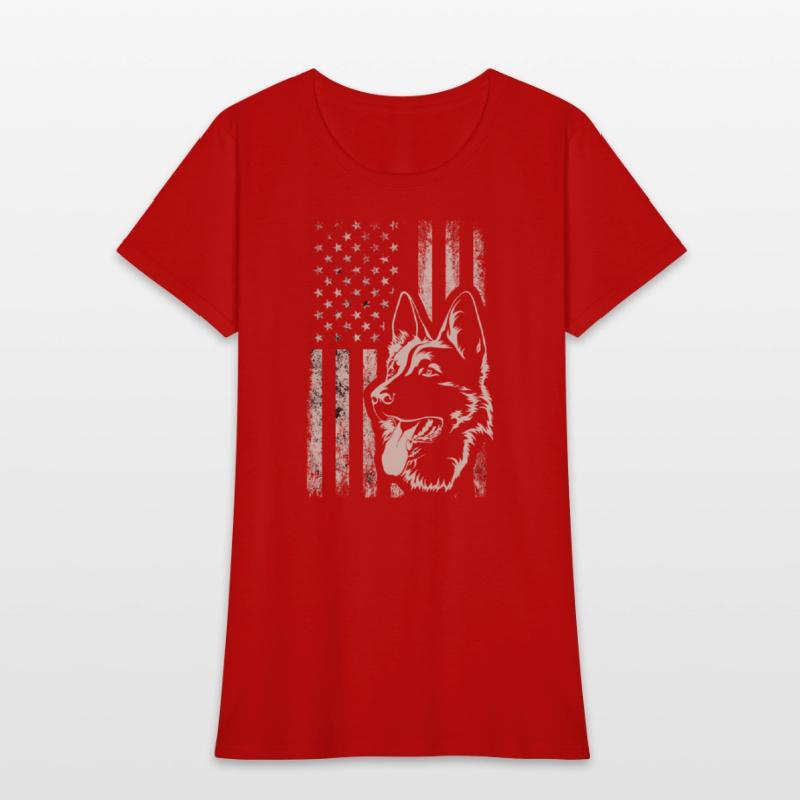Patriotic German Shepherd American Flag Dog