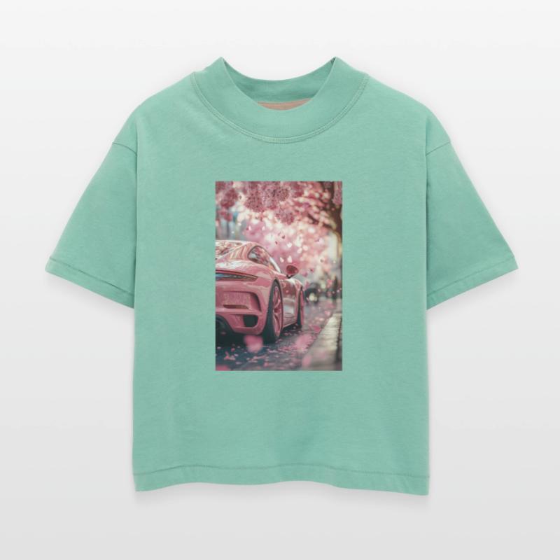 Pink Sports Car & Cherry Blossoms