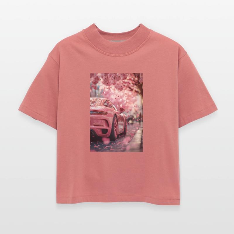 Pink Sports Car & Cherry Blossoms