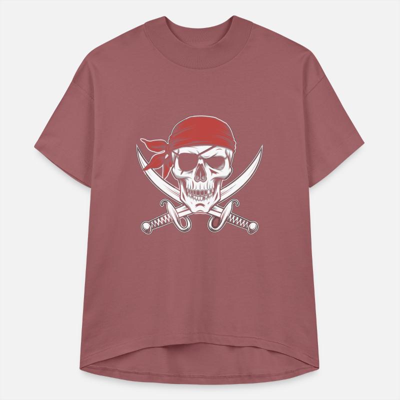 Pirate Skull Crossbones Red Bandana Jolly Roger