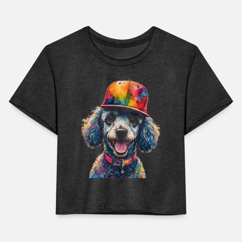 Poodle Snapback Cap Dog Colorful Funny Animal Prin