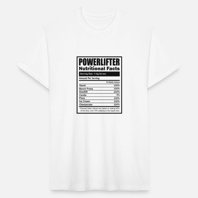 Powerlifter Nutritional Facts Label - Funny Powerl