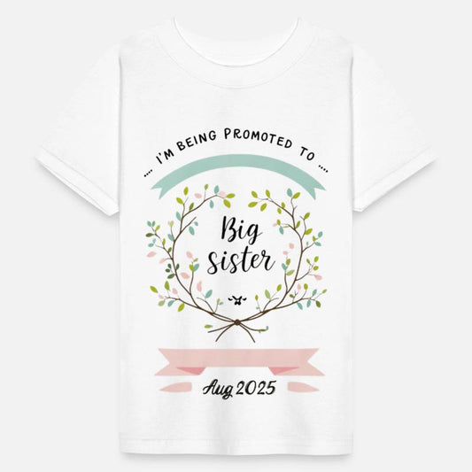 Promoted to Big Sister Shirt – Minimal Floral Wrea
