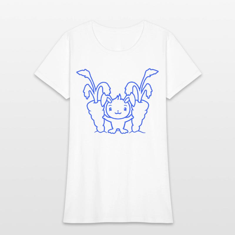 Rabbit Two Large Giant Carrots Harvest Cute Proud