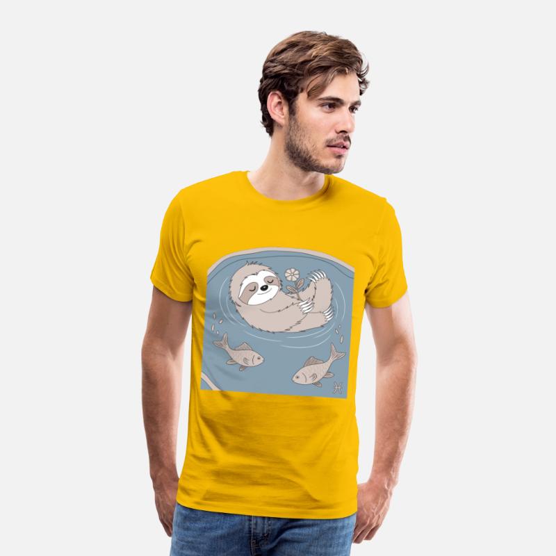 Relaxing Pisces Zodiac Sloth Embracing Serenity