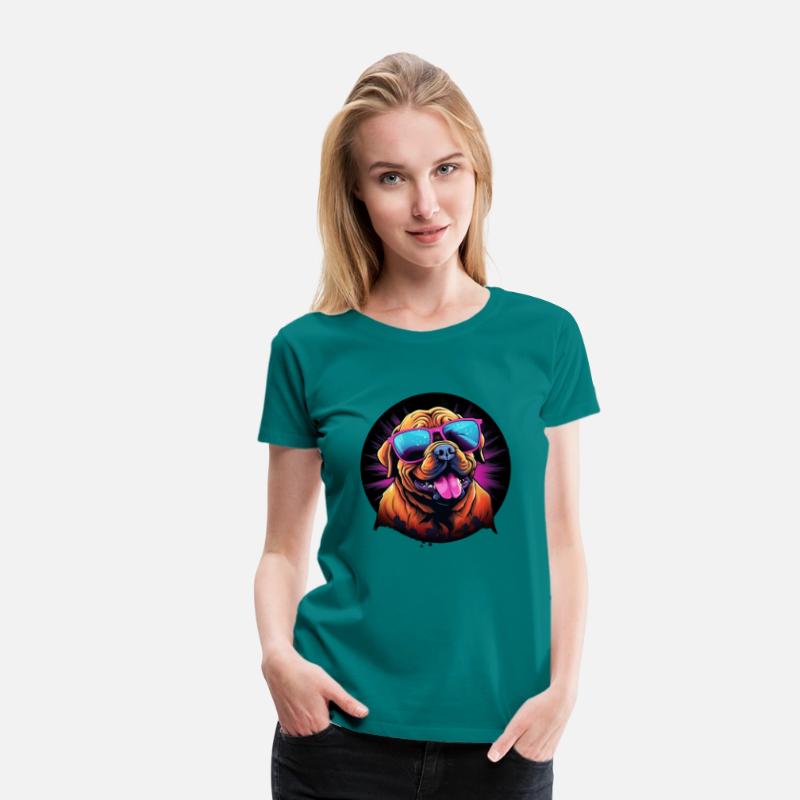 Retro Wave Dogue de Bordeaux Dog Shirt