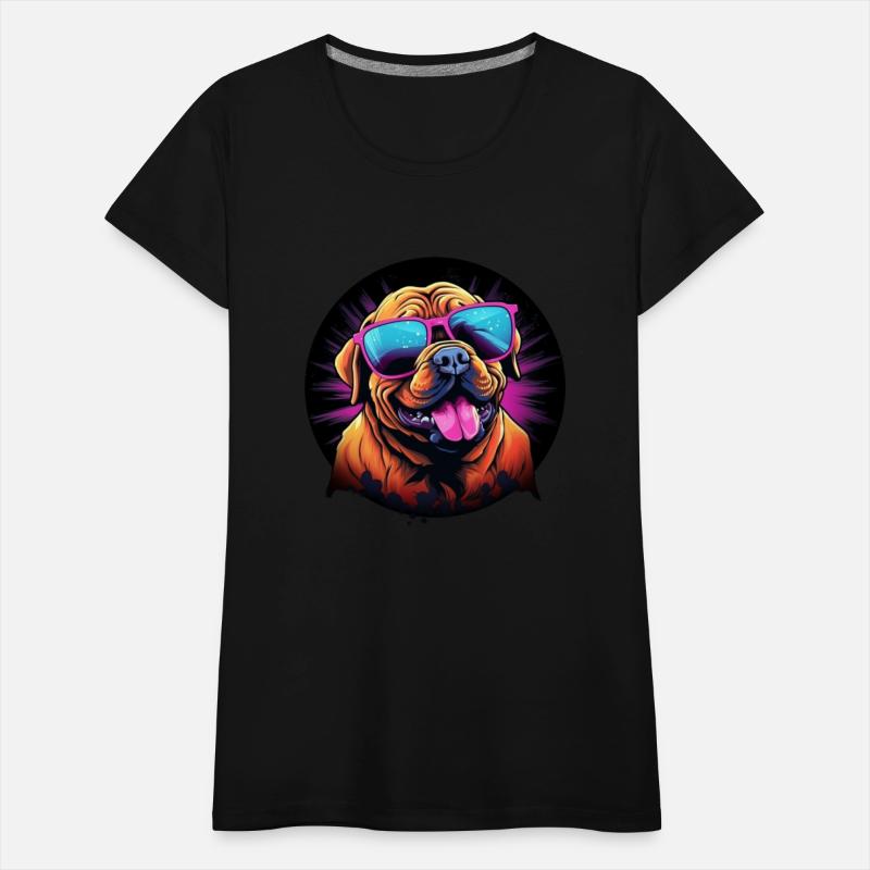 Retro Wave Dogue de Bordeaux Dog Shirt