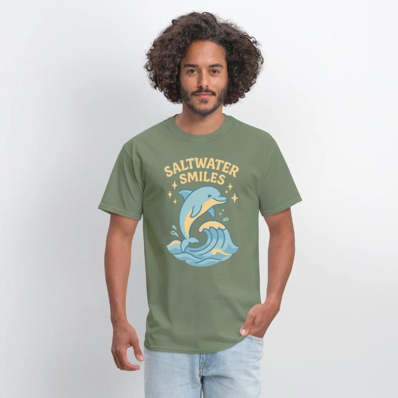 Saltwater Smiles | Cute Dolphin Wave Design