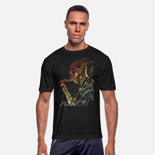 Saxophone Guy Line Art Retro Style