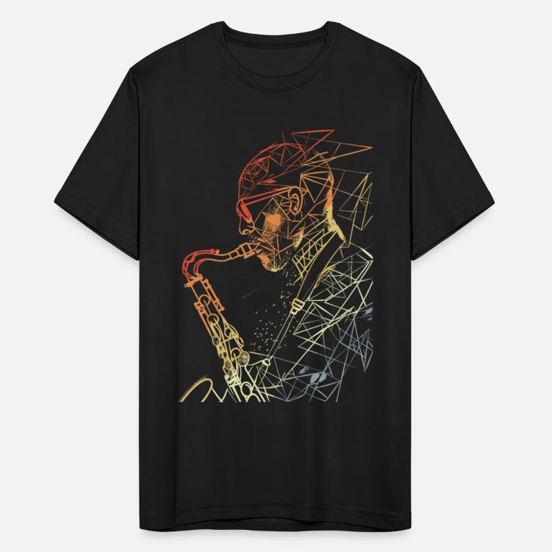 Saxophone Guy Line Art Retro Style