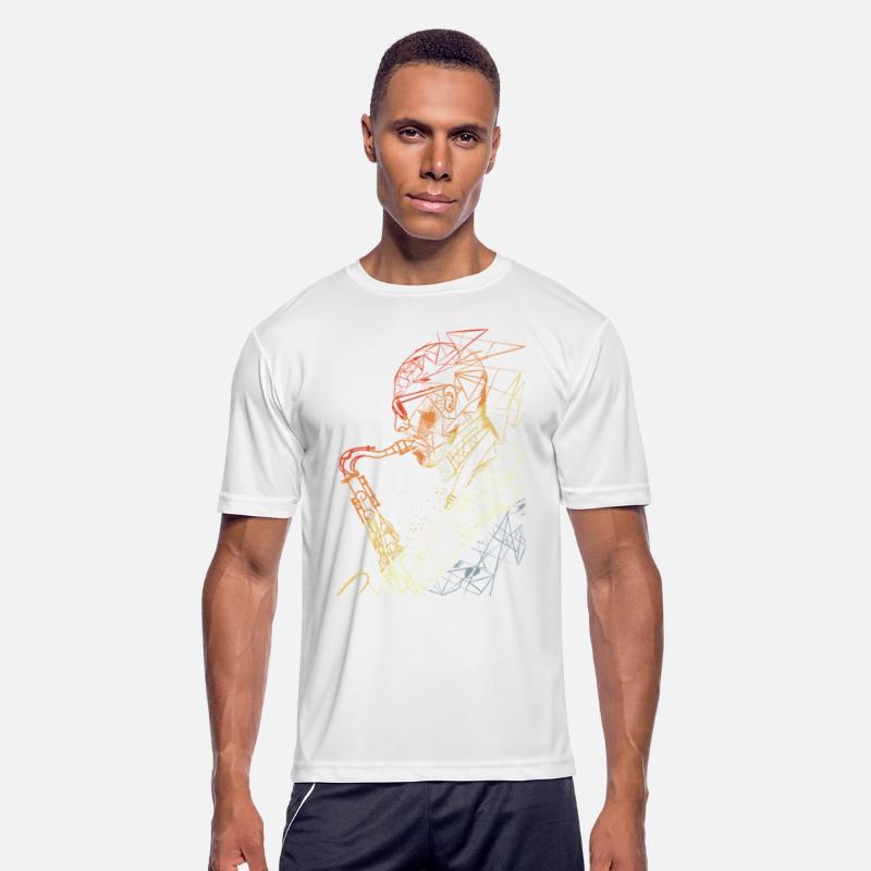 Saxophone Guy Line Art Retro Style