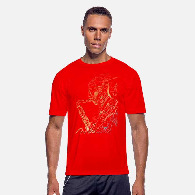 Saxophone Guy Line Art Retro Style