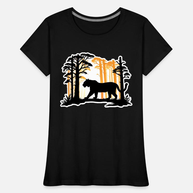 Silhouette Tiger in The Woods