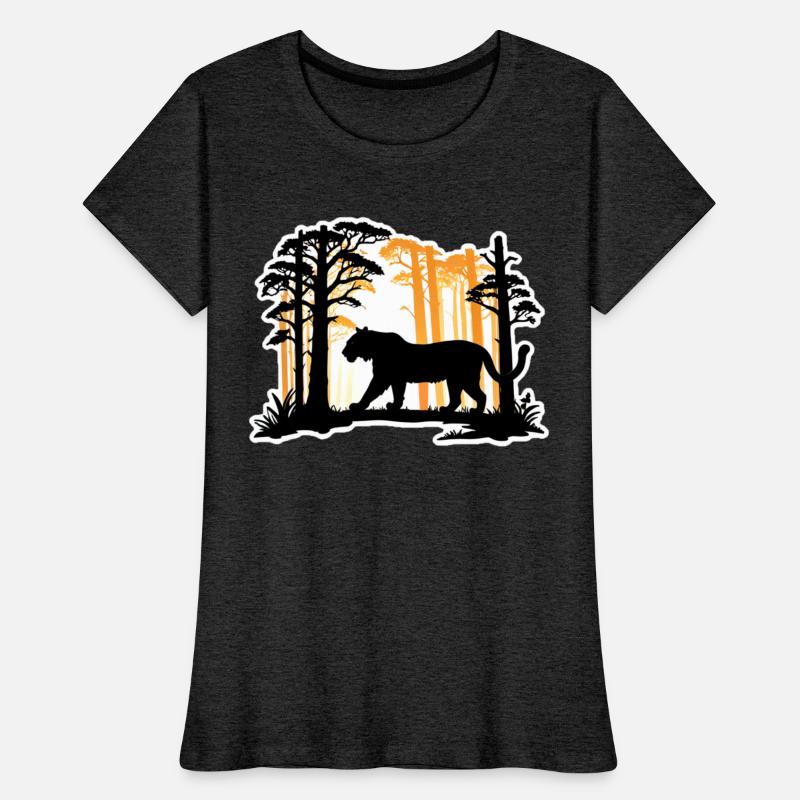 Silhouette Tiger in The Woods