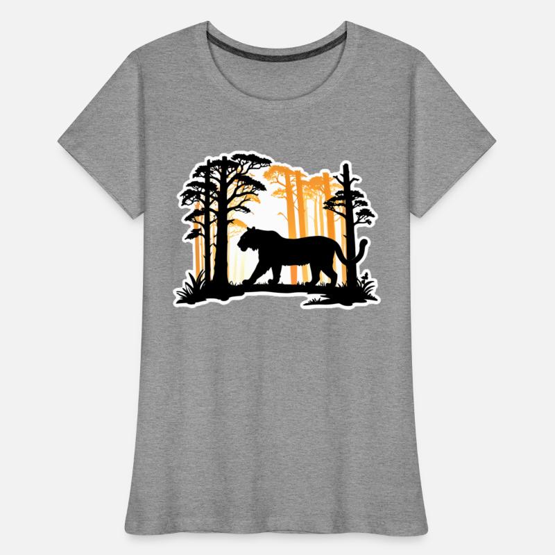 Silhouette Tiger in The Woods