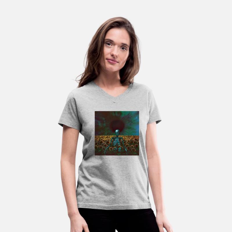 Skeleton And Sunflowers Harvest Eyes Retro Surreal