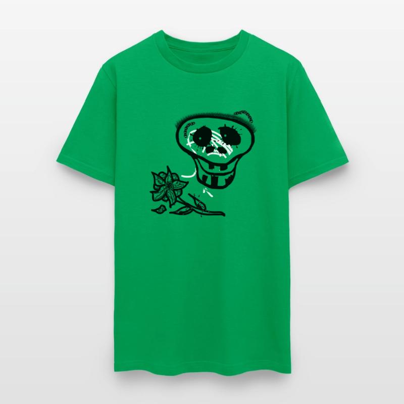 Skeleton skull smile with flower