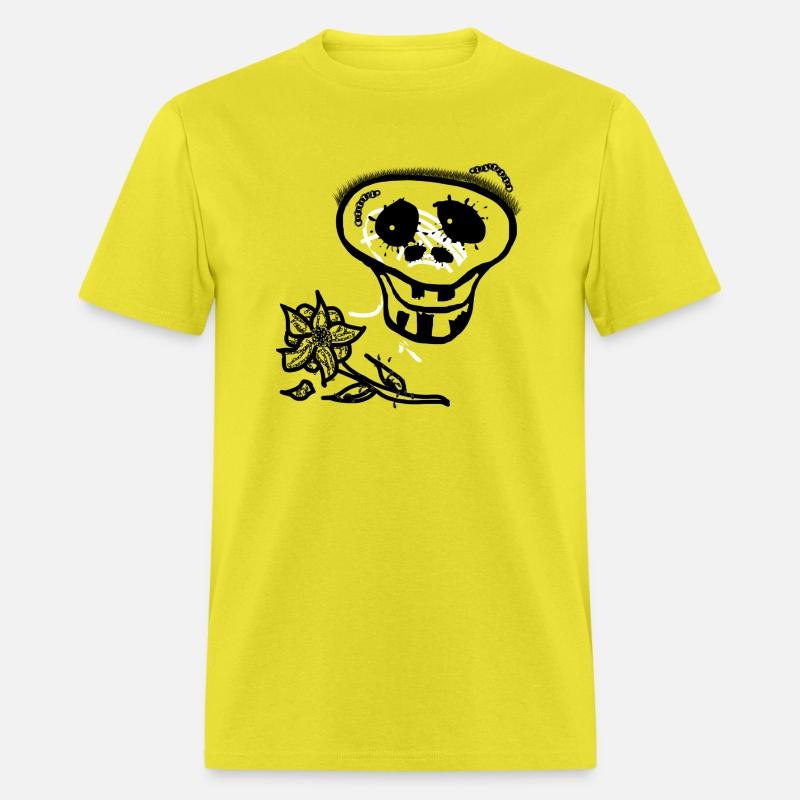 Skeleton skull smile with flower