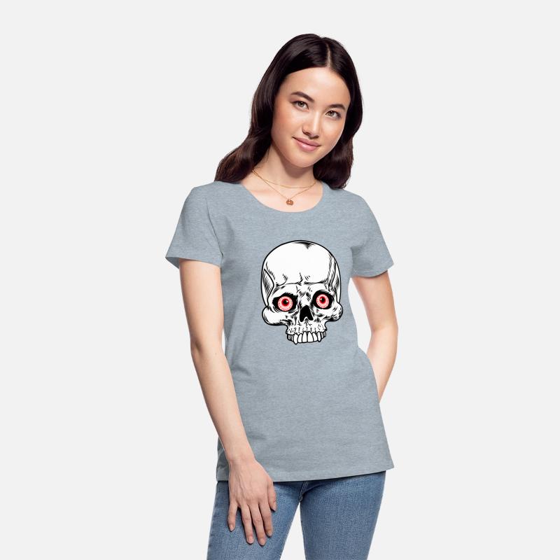 Skeleton skull with red eyes