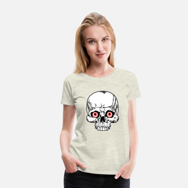 Skeleton skull with red eyes