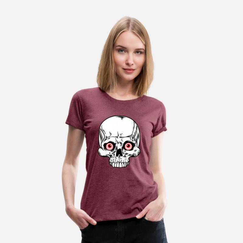 Skeleton skull with red eyes