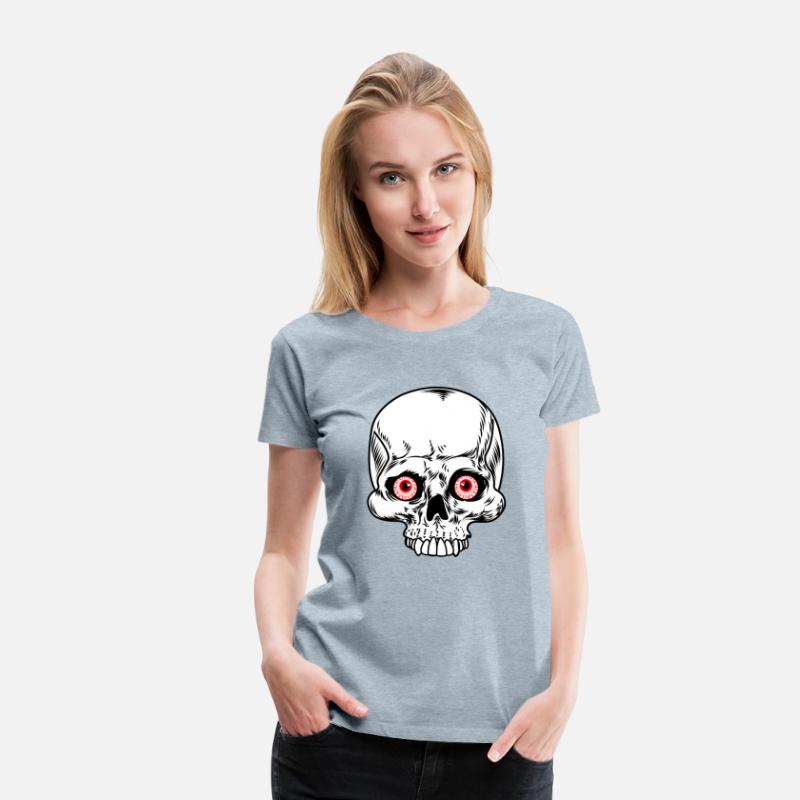 Skeleton skull with red eyes