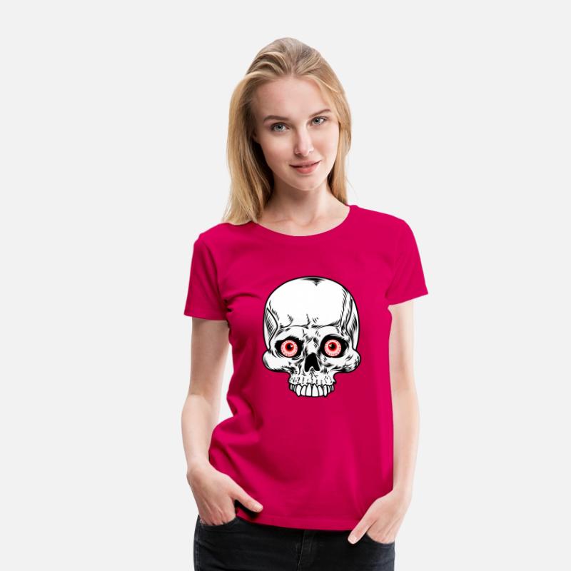 Skeleton skull with red eyes